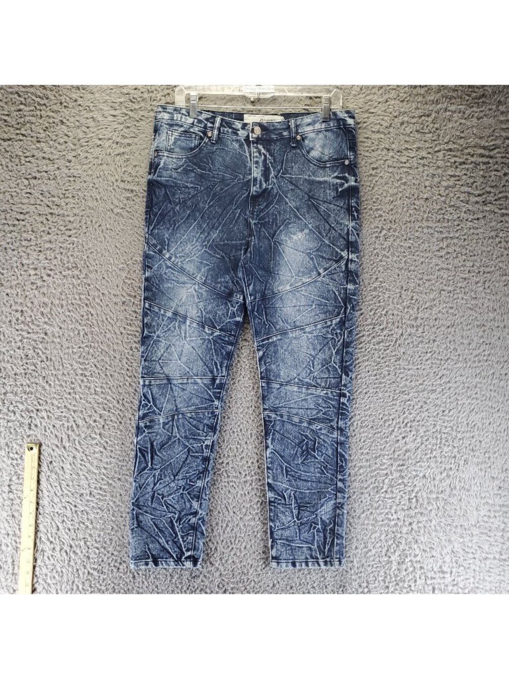 Refinery Republic Jeans Womens Size 18 Blue Distressed Wrinkle-Wash Denim *Read*
